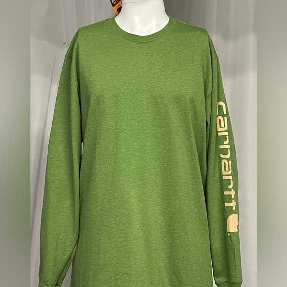 New Medium Carhartt Longsleeved Green Loose Fit Shirt Spellout - Picture 1 of 6